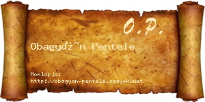 Obagyán Pentele névjegykártya
